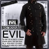(ネセサリーイヴィル) NECESSARY EVIL 服 羊毛入り ミリタリー ハーフ丈 コート メンズ ファッション rfa036 黒