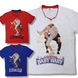 クリックポスト送料無料/ POINT CHARY アメカジ Tシャツ メンズ 半袖 ピッチャー 柄 ダメージ加工 / bia397