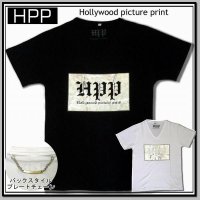 クリックポスト送料無料/ HPP お兄系 細身 メンズファッション ブランドロゴ柄 半袖Tシャツ チャーム付/bia342