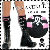 LEG AVENUE パンク インポート ハイソックス スカル柄 /wosx043