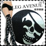 ラスト1 ストッキング 黒 柄 眼帯 スカル柄 パンク インポート LEG AVENUE / wosx028