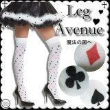 ラスト1枚 ロリータ ロリィタ トランプ柄 ストッキング 白 インポート LEG AVENUE クリックポスト送料無料 /wosx019
