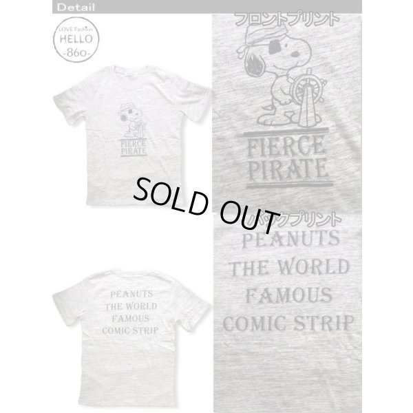 画像2: クリックポスト送料無料/ 生産終了 再無 スヌーピー 半袖 Tシャツ メンズ 先染め ネップ ゼブラ FIERCE PIRATE 恐ろしい海賊 柄 アメカジ /bia235
