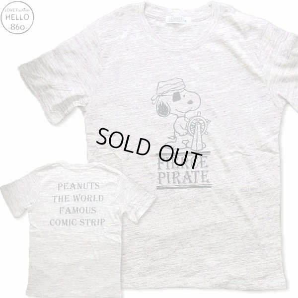 画像1: クリックポスト送料無料/ 生産終了 再無 スヌーピー 半袖 Tシャツ メンズ 先染め ネップ ゼブラ FIERCE PIRATE 恐ろしい海賊 柄 アメカジ /bia235