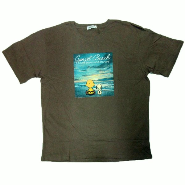 画像2: スヌーピー 3L 4L 大きいサイズ メンズ Tシャツ 半袖 ピクチャー 風景画 チャーリーブラウン 柄 薄手 / bia405