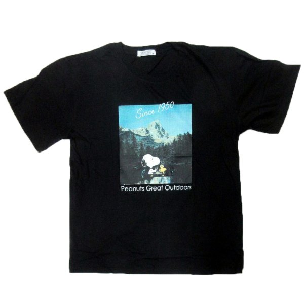 画像2: スヌーピー 3L 大きいサイズ メンズ Tシャツ 半袖 薄手 ピクチャー 風景画 柄 / bia410
