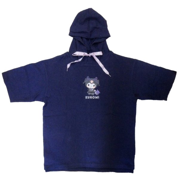 画像4: サンリオ マイメロ アメカジ メンズ 半袖 パーカー クロミちゃん 柄 プリント リボン紐 少しゆったりサイズ/ bia423