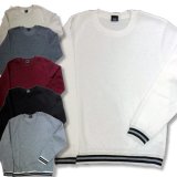 メンズ 裏起毛 長袖トレーナー 無地 リブライン スウェット アメカジ 少し薄手 /bia019