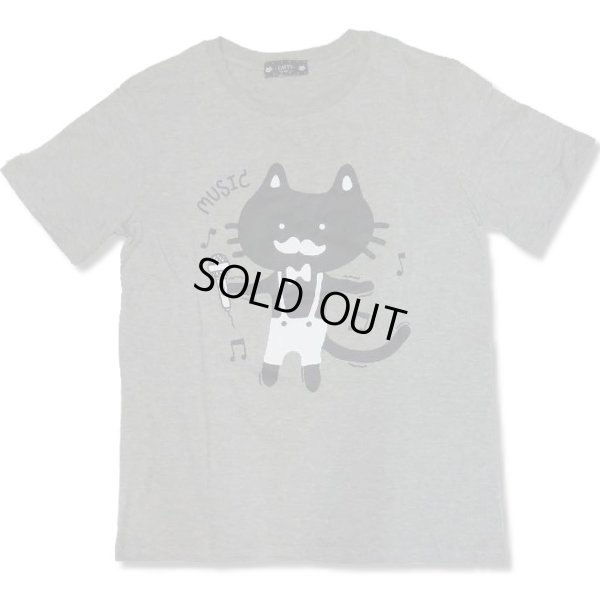 画像1: クリックポスト送料無料/ 在庫処分セール CATTY ネコ Tシャツ 半袖 メンズ 猫 シング 柄 薄手 / bia069