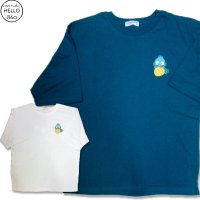 クリックポスト送料無料/ サンリオ ハンギョドン 柄 5分袖 Tシャツ ビッグバックプリント アメカジ 少し薄手 ゆったり タイプ メンズ / bia079