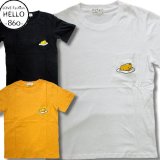 クリックポスト送料無料/ サンリオ ぐでたま メンズ 半袖 Tシャツ 胸ポケット付き ワッペン 柄 アメカジ 薄手 / bia119