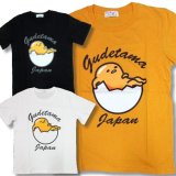 クリックポスト送料無料/ サンリオ ぐでたま メンズ 半袖 Tシャツ 卵風呂 柄 アメカジ 薄手 再入荷 / bia174
