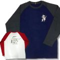 クリックポスト送料無料/ メンズ 長袖 和風 和柄 雷神柄 刺繍 ラグラン袖 ロンT ロング Tシャツ 是空 / bia181
