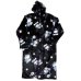 画像2: サンリオ クロミちゃん ふわもこ 着る毛布 総柄 長袖 フード付き メンズ 黒 / bia189 (2)