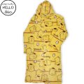 サンリオ ポムポムプリン ふわもこ 着る毛布 総柄 長袖 フード付き メンズ 黄 / bia199