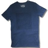 クリックポスト送料無料/在庫処分セール アウトレット 再無  メンズ 半袖 Tシャツ 3D 押し出し TRエンボスプリント 英字 柄 ロング丈 薄手 杢紺 再入荷x2 / bia205