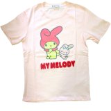 クリックポスト送料無料/ 在庫処分セール アウトレット 再無 サンリオ マイメロディ 柄 半袖 サガラ刺繍 Tシャツ アメカジ 薄手 メンズ / bia260