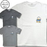 クリックポスト送料無料/ 在庫処分セール アウトレット 再無 サンリオ アヒルのペックル メンズ 半袖 Tシャツ 胸ポケット付き ワッペン 柄 薄手 / bia302