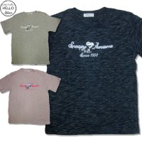 クリックポスト送料無料/ スヌーピー 半袖 Tシャツ メンズ もこもこ サガラ刺繍 ネップ 杢天竺チェーン キャラ 柄 薄手 アメカジ /bia305