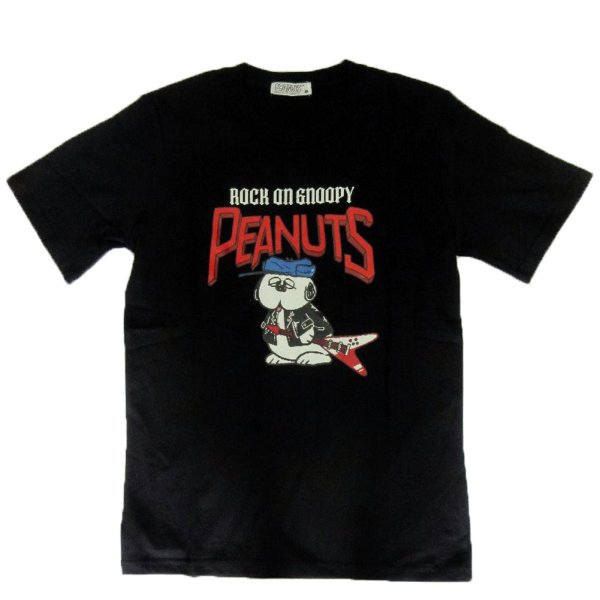 画像2: スヌーピー 半袖 Tシャツ メンズ 天竺 ロックンロール フライングV オラフ ギター 柄 キャラ 薄手 アメカジ /bia432