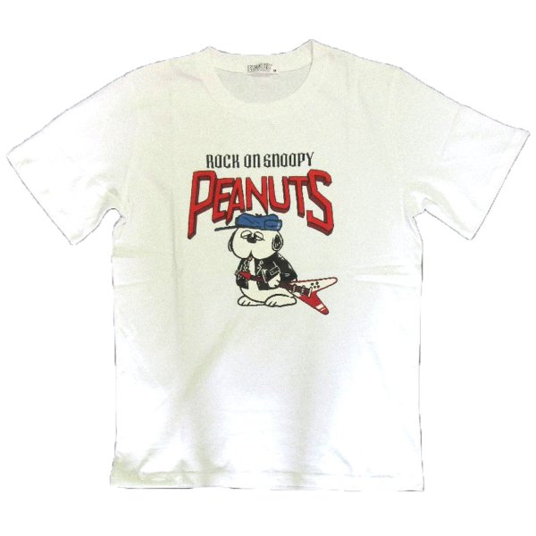 画像4: スヌーピー 半袖 Tシャツ メンズ 天竺 ロックンロール フライングV オラフ ギター 柄 キャラ 薄手 アメカジ /bia432
