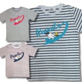クリックポスト送料無料/ スヌーピー アメカジ メンズ 半袖 Tシャツ 先染め ボーダー 柄 プリント 薄手 / bia452