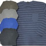 クリックポスト送料無料/ 大きいサイズ メンズ 長袖 ロング Tシャツ 胸ポケット付き ボーダー柄 ロンT 無地 / bia486