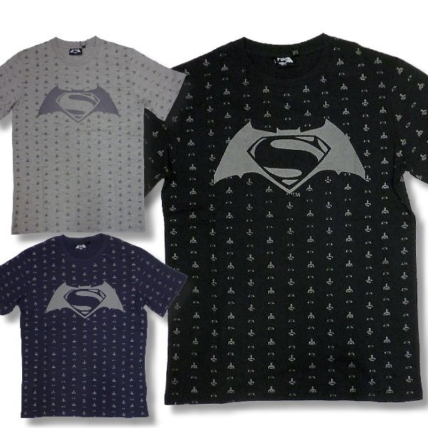 画像1: クリックポスト送料無料/ バットマン VS スーパーマン アメカジ Tシャツ メンズ 半袖 総柄 bia525