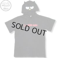 クリックポスト送料無料/ サンリオ なりきり 耳付きフード バッド バツマル 柄 半袖 Tシャツ アメカジ 薄手 メンズ / bia643