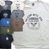 クリックポスト送料無料/ 3L 4L 大きいサイズ メンズ Tシャツ ロンT 長袖 アメカジ ミリタリー 柄 とても薄手 / bia925