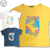 レディース 薄手 半袖 Tシャツ 天竺 アメカジ ペンキ プリント 柄 真夏向き インナー 面白/ mia102
