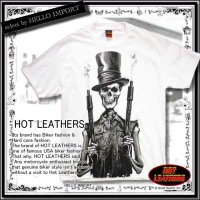 (ホットレザーズ) HOT LEATHERS スカル ヒットマン メンズ 服 半袖 Tシャツ プリント ロック 大きいサイズ 白 rfa022