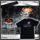 (ホットレザーズ) HOT LEATHERS バーニング 燃え盛る 髑髏 ヘッド ファイア スカル柄 メンズ 半袖 rfa092