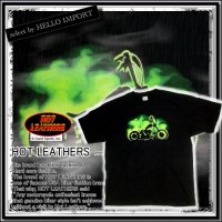 (ホットレザーズ) HOT LEATHERS グリーン グロー バイク柄 メンズ 半袖 Tシャツ rfa093