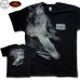 画像1: ホットレザーズ イベントT スタージス メンズ 半袖 Tシャツ ビッグプリント 鷹 柄 服 黒 クリックポスト送料無料 即納 /rfa116 (1)