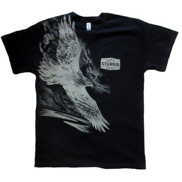 画像2: ホットレザーズ イベントT スタージス メンズ 半袖 Tシャツ ビッグプリント 鷹 柄 服 黒 クリックポスト送料無料 即納 /rfa116