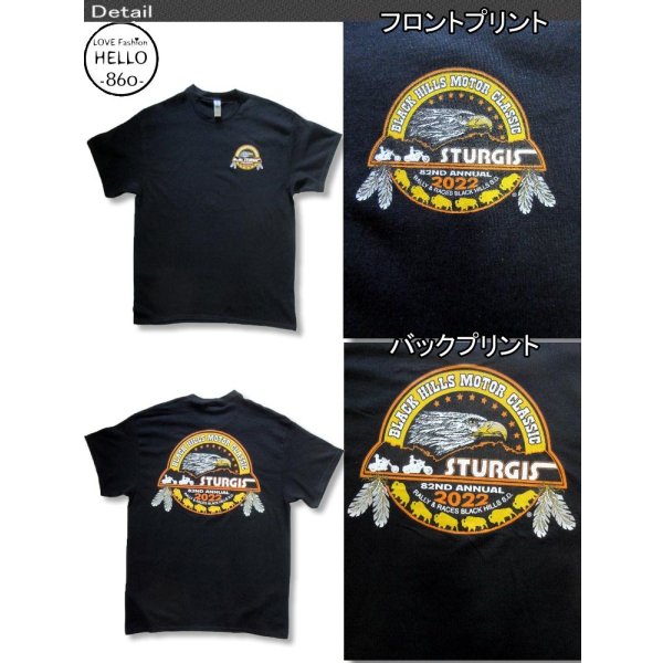 画像3: ホットレザーズ イベントT スタージス メンズ 半袖 Tシャツ シールド 鷹 柄 服 黒 クリックポスト送料無料 即納 /rfa117