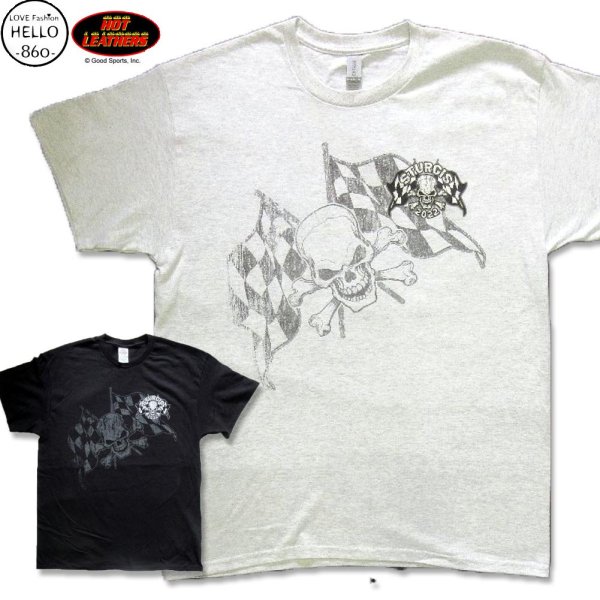 画像1: ホットレザーズ イベントT スタージス メンズ 半袖 Tシャツ スカル フラッグ 柄 服 大きいサイズ 黒 白 クリックポスト送料無料 即納 /rfa126