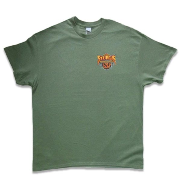 画像2: ホットレザーズ イベントT スタージス メンズ 半袖 Tシャツ エンブレム 柄 服 大きいサイズ 緑 クリックポスト送料無料 即納 /rfa133