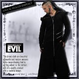 (ネセサリーイヴィル) NECESSARY EVIL ゴシック 服 マスク襟 超 ロングコート スプリング コート 肩襟タイプ 黒 rfa105