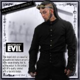 (ネセサリーイヴィル) NECESSARY EVIL ゴシック 服 スチームパンク 立ち襟 長袖 シャツ 黒 メンズ rfa120