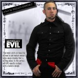 (ネセサリーイヴィル) NECESSARY EVIL ゴシック 服 ブラック シャツ 長袖 エポレット メンズ 黒 rfa217