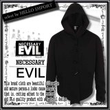 (ネセサリーイヴィル) NECESSARY EVIL ゴシック＆モード フード付き カーディガン 裏起毛 メンズ 服 黒 送料無料 / rfa252