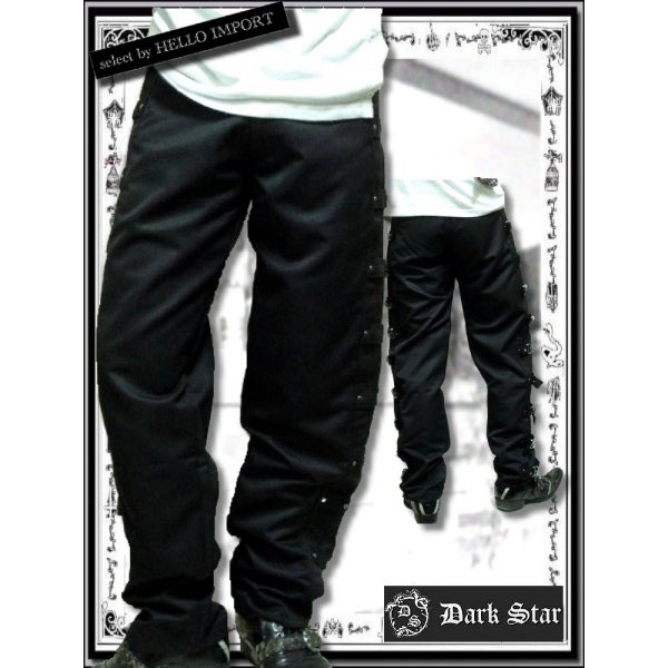 画像2: (ダークスター) DARK STAR ボンテージ パンツ ゴシック メンズ ボトムス ブラック rfb010