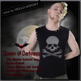 (クイーンオブダークネス) QUEEN OF DARKNESS ゴシック ファッション ノースリーブ メンズ 服 黒 ひび割れ ドクロ 角鋲 テレコ /rfa053