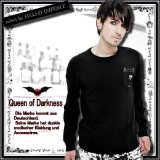(クイーンオブダークネス) QUEEN OF DARKNESS 廃退的 ダメージ加工 スカルピン付き セーター メンズ ゴシック 黒 rfa224