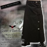 (クイーンオブダークネス) QUEEN OF DARKNESS ゴスパン V系 フロントスリット 超 ロングスカート メンズ ゴシック 黒 rfb026