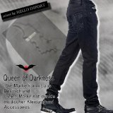 (クイーンオブダークネス) QUEEN OF DARKNESS 細身 穴開きトリミング ロング パンツ メンズ ゴシック rfb038