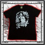 (トゥーファスト) TOO FAST パンク ロック ホラー フラワー チャイルド柄 半袖 Tシャツ 黒 / rfa063