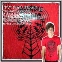 (トゥーファスト) TOO FAST パンク 半袖 Tシャツ メンズ ゾンビラジオステーション柄 大きいサイズ 赤 XL rfa185